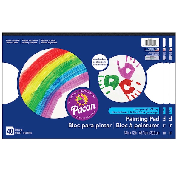 Art Street Painting Paper Pad, White, 18 x 12, 40 Sheets/Pad, PK3 P104611 - main